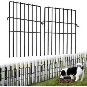 10 Panels Animal Barrier Fence, 17in (H) X 10.8ft (L) No Dig Garden Fence,